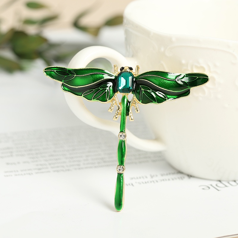 Trâm cài áo hình chuồn chuồn đính đá thời trang dành cho nữ