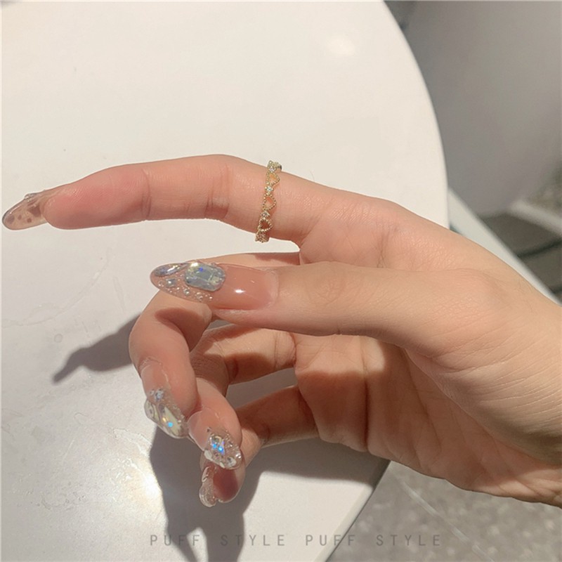 Nhẫn Nữ Chất Liệu Kim Loại Mặt Hình Trái Tim B0004