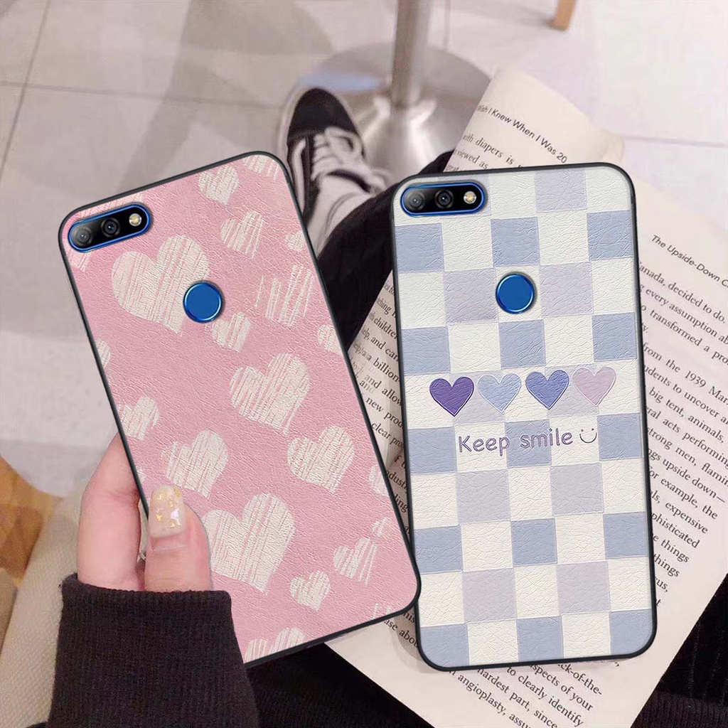 Ốp Huawei Y7 Prime 2018 / Y7 Pro 2018 caro trái tim cá tính, thời trang siêu đẹp, siêu phong cách