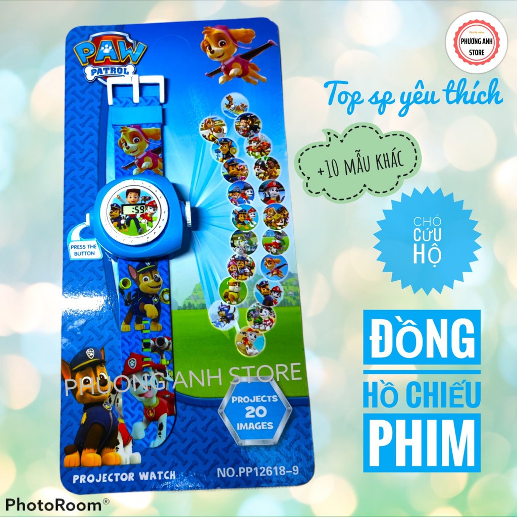 Đồng hồ đồ chơi thông minh trẻ em có đèn chiếu phim, led chống nước, thể thao giá rẻ cho bé trai, gái 3,4,5,6 tuổi