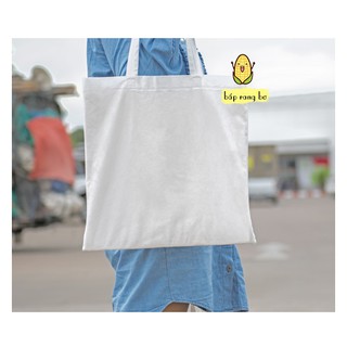[CÓ KHÓA] TÚI TOTE CANVAS TRƠN CÓ KHÓA ZIP HÀN QUỐC - TÚI VẢI ULZZANG MÀU TRẮNG