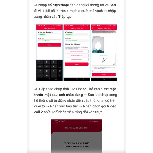 Sim Viettel nguyên kit chưa kích hoạt, quí khách tự đăng kí thông tin qua My viettel