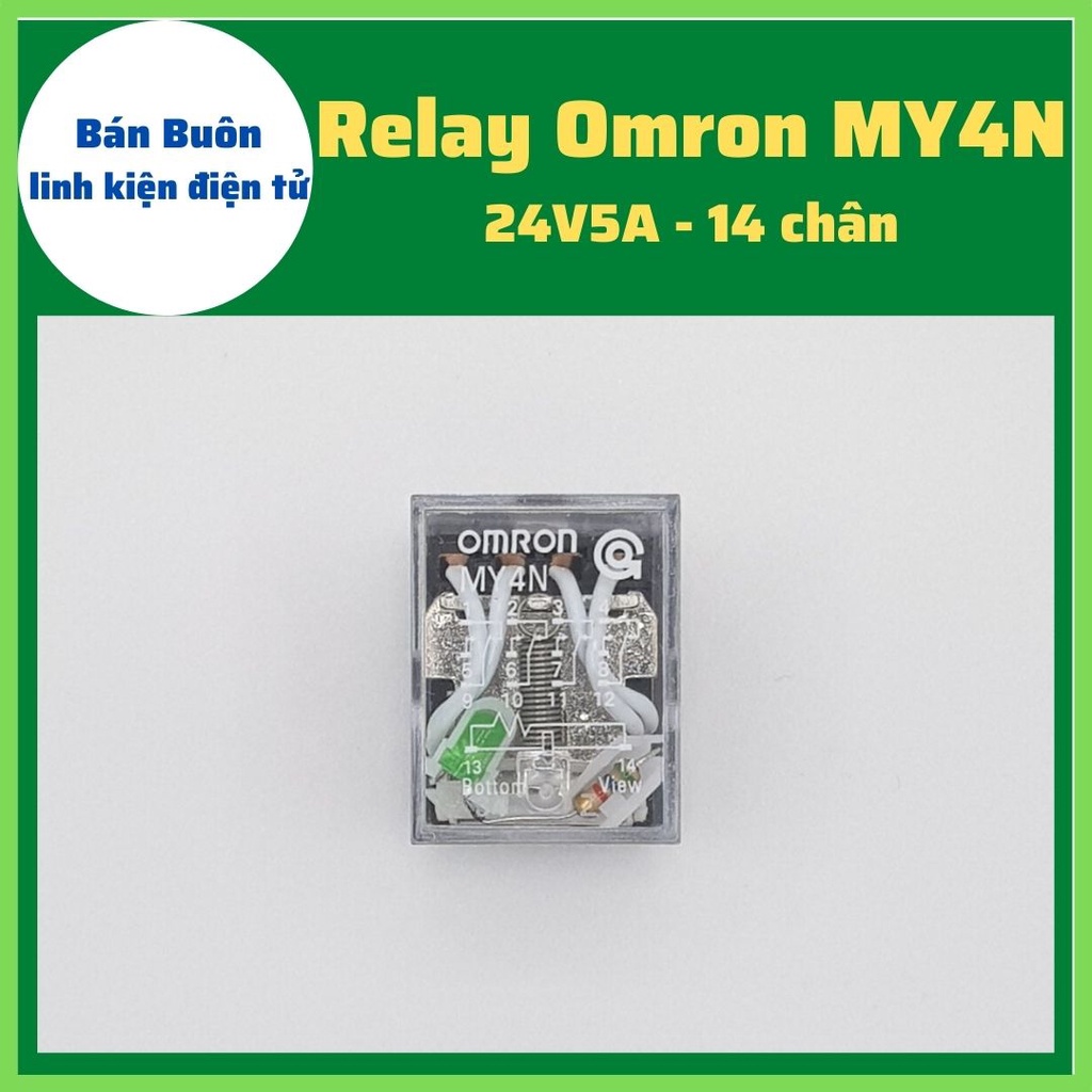 Relay omron 24V 14 chân, Relay trung gian 24v, relay 14 chân, 24V my4n