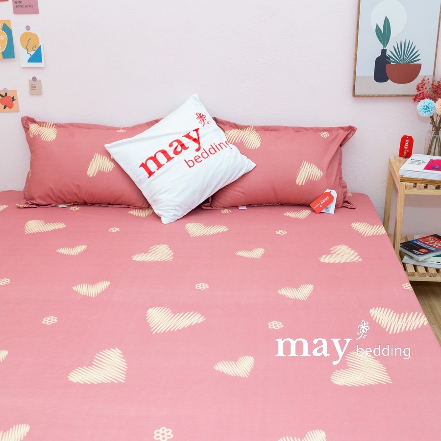 Bộ ga và vỏ gối May Bedding giường đơn 1m2 2m hoặc 2m2 x 2m poly cotton không kèm ruột gối | WebRaoVat - webraovat.net.vn