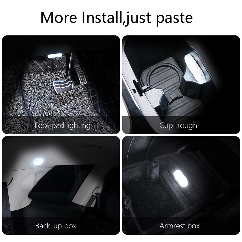 SEAMETAL Đèn LED Không Dây Sạc USB Gắn Trần Xe Hơi Tiện Dụng