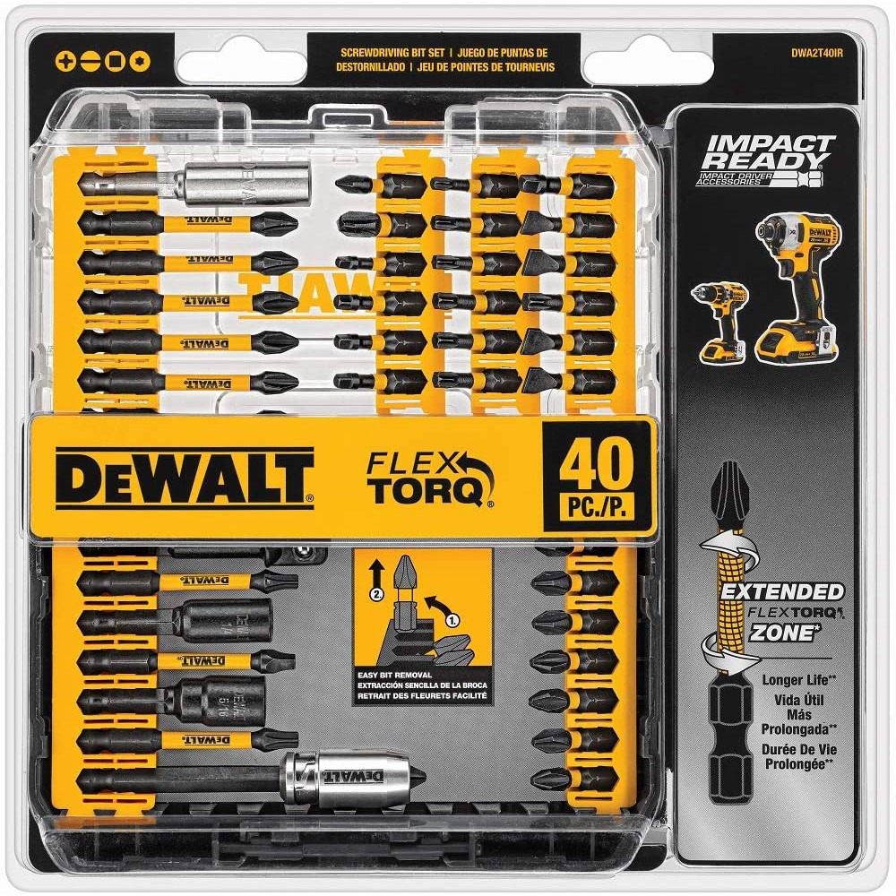 Bộ Mũi Bắt Vít, Bắn Vít, 40 Món Cho Máy Bắt Vít Có Từ , DeWALT chính hãng DWA2T40IR