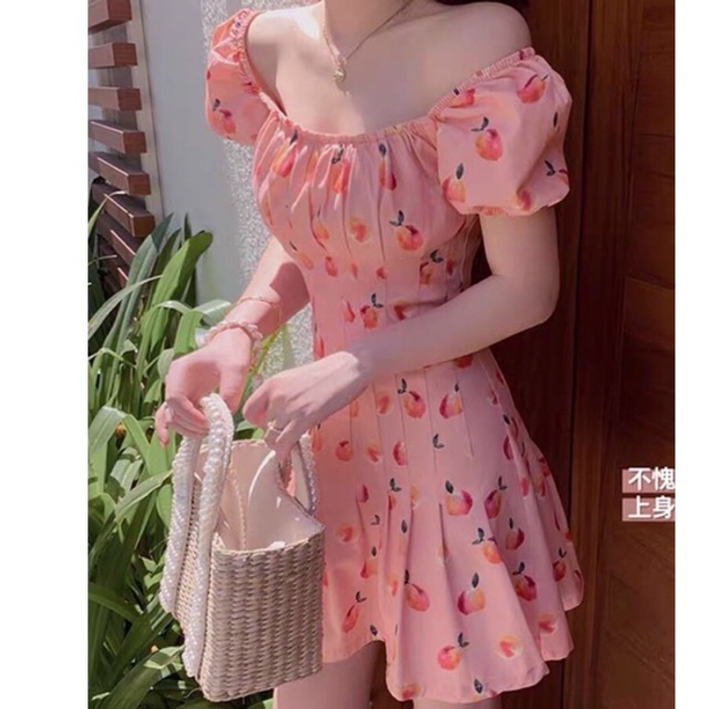 Đầm hoa voan lụa đuôi cá chít eo xinh xắn