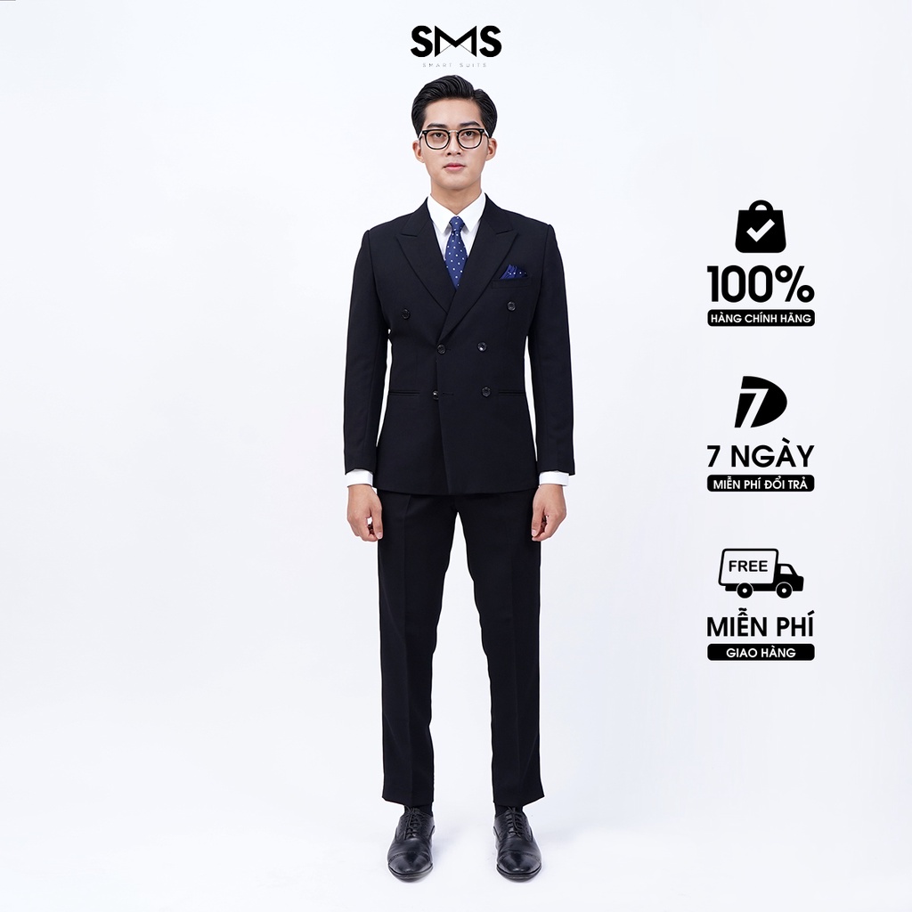 Vest nam đen 6 khuy, suits sartorial, chuẩn form Smart Suits