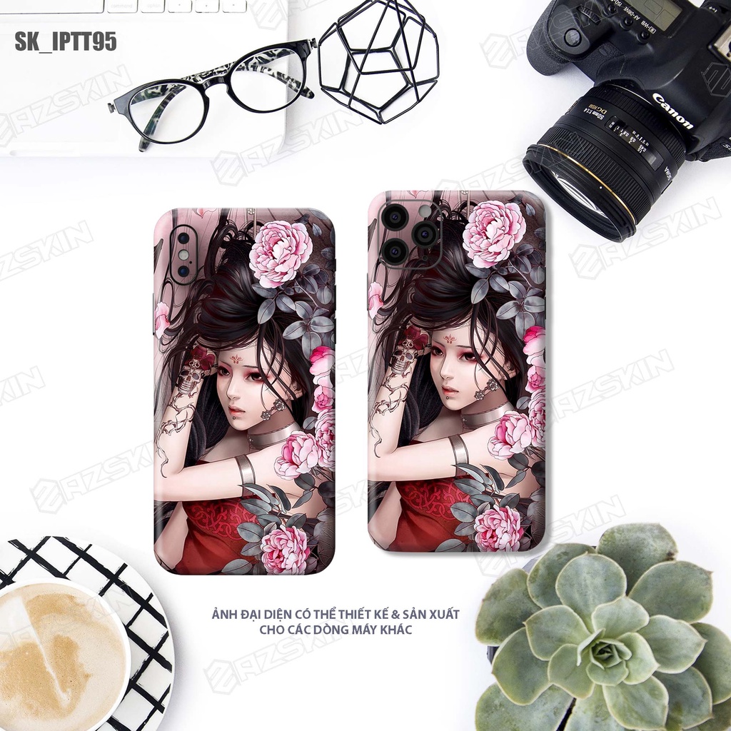 Miếng Dán Skin Hình Tattoo Japan IPhone 14/14 Pro Max |SK_IPTT95| Hình In Sắc Nét, Chống Nước, Khuôn Cắt CNC, Dễ Dán