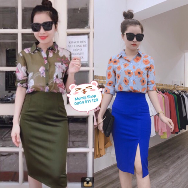 Chân váy bút chì - xẻ trước / xẻ sau ( Nhiều màu)