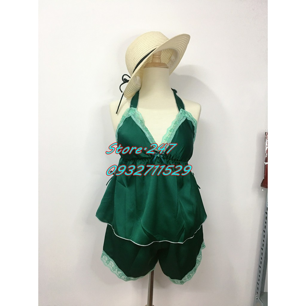 BỘ NGỦ CỘT VAI CÓ MÚT SEXY VẢI SATIN SIZE DƯỚI 55KG SIÊU MÁT SIÊU XINH LUNG LINH | BigBuy360 - bigbuy360.vn