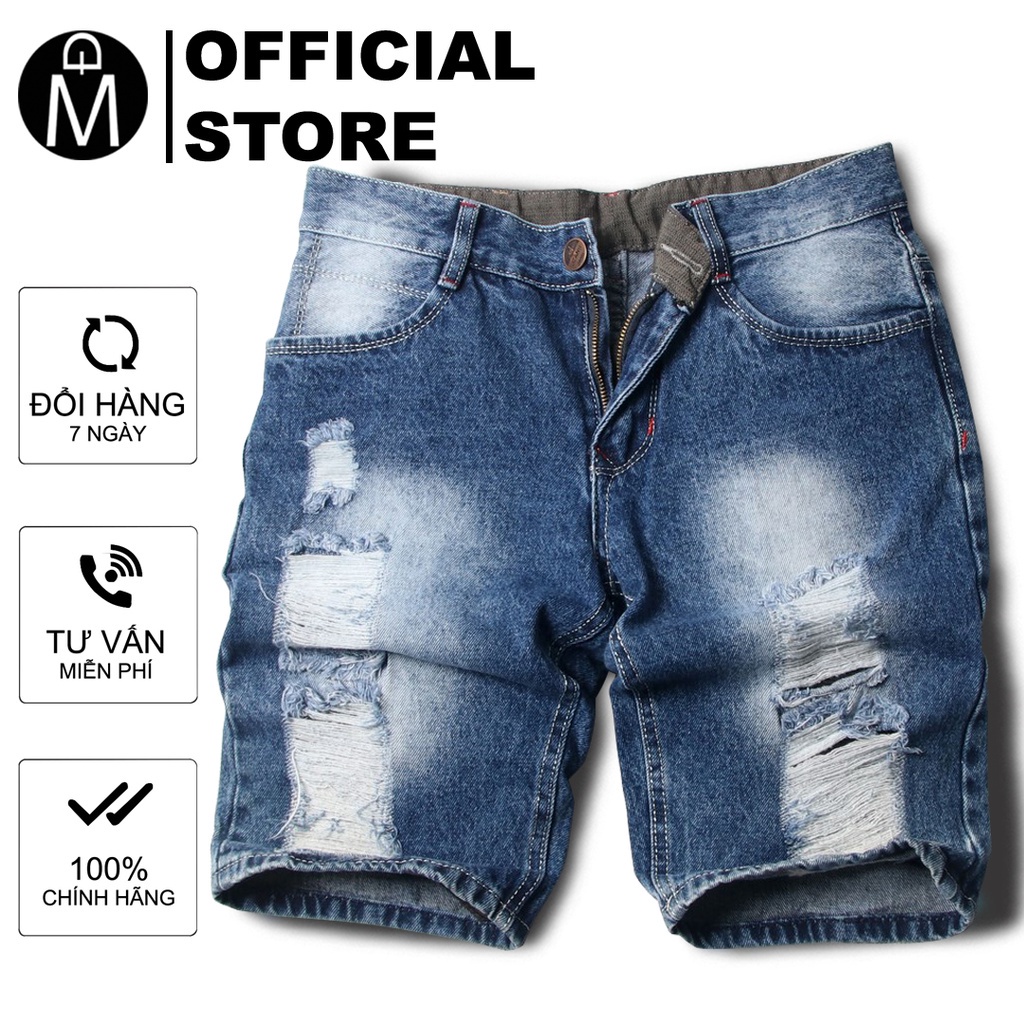Quần short jean nam MĐ q418 xanh đậm Đẹp