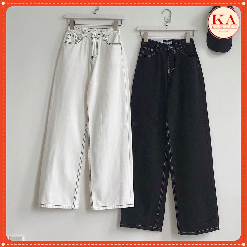 Quần kaki chỉ nổi KA Closet chất kaki from ống rộng chỉ nổi 2 size M và L