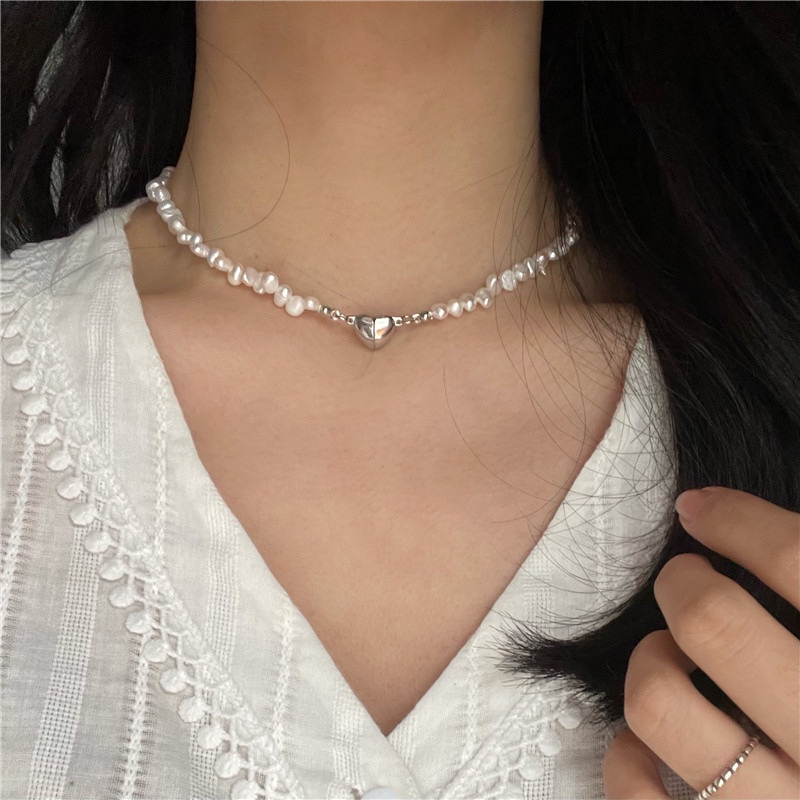 Dây Chuyền Đính Ngọc Trai Nhân Tạo Phong Cách Hàn Quốc Sang Trọng Dành Cho Nữ