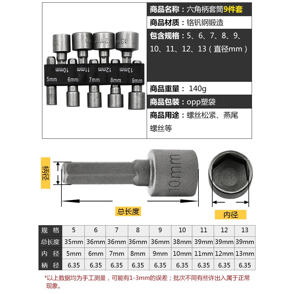 Bộ 9 và 14 đầu tuýp vặn ốc lục giác (P195)