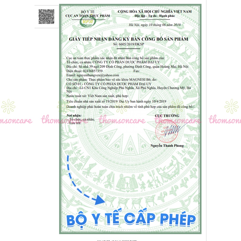 Bổ sung Magie B6 của dược Đại uy hộp 100 viên - giảm tê bì chân tay, hỗ trợ hệ thần kinh