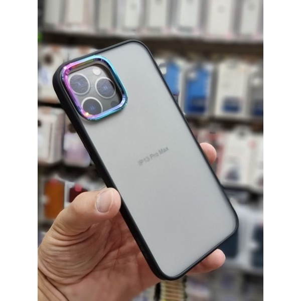 Ốp X&amp;M lưng nhám viền màu camera titan cho iphone 13 pro max , 13 pro , 13 , 12 pro max