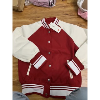 Áo khoác nỉ bóng chày Bomber đỏ- Order