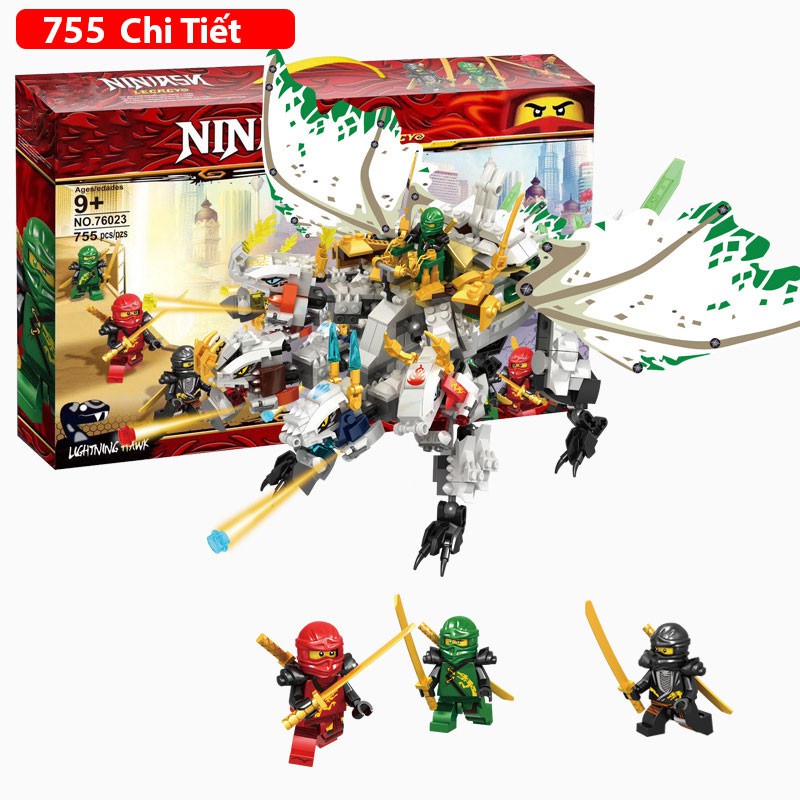 Đồ chơi lắp ráp Rồng Ninja Lego Ninja vơi hơn 800 chi tiết nhựa ABS cao cấp