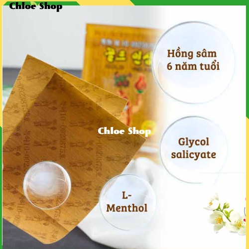 Cao dán hồng sâm Gold insam 25 miếng của Hàn Quốc