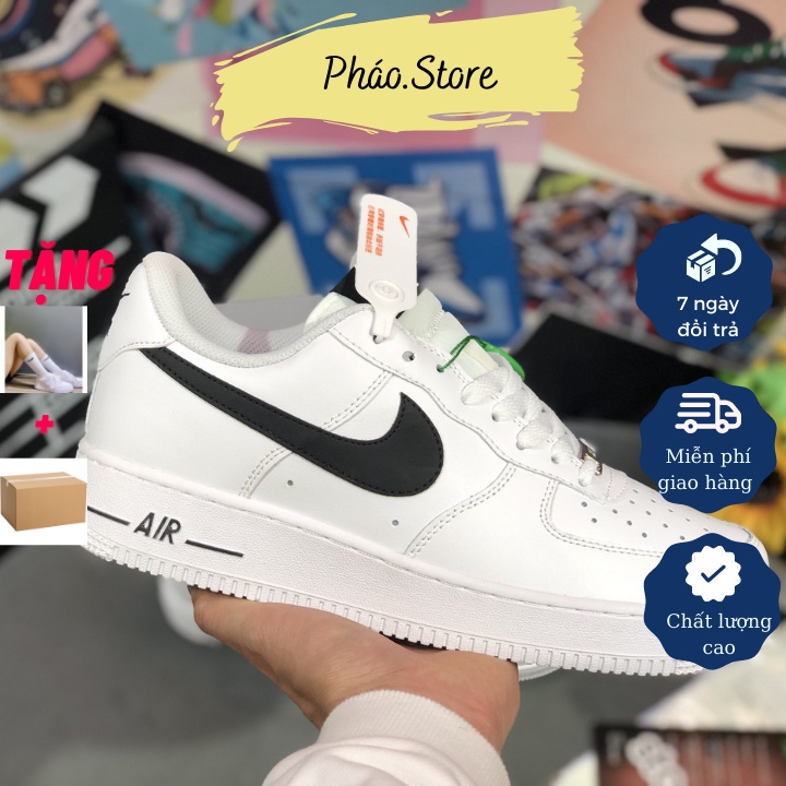 Giày Thể Thao Nam Nữ, Giày_Nike Air Force 1 Low White Black, AF1 Trắng Air Force 1 Hàng Đẹp Full Box Bill