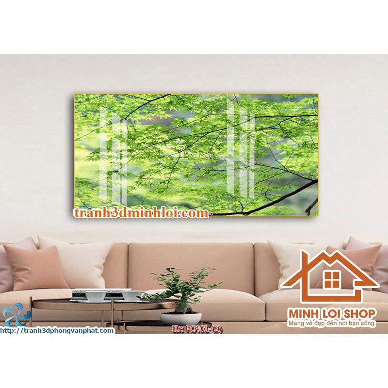 [HCM] Tranh treo tường 1 tấm (Tranh canvas/ Tranh tráng gương) chủ đề phong cảnh thiên nhiên rừng cây xanh sale 5