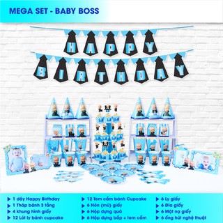 Set MEGA trang trí sinh nhật chủ đề Nhóc Trùm ( Baby boss )