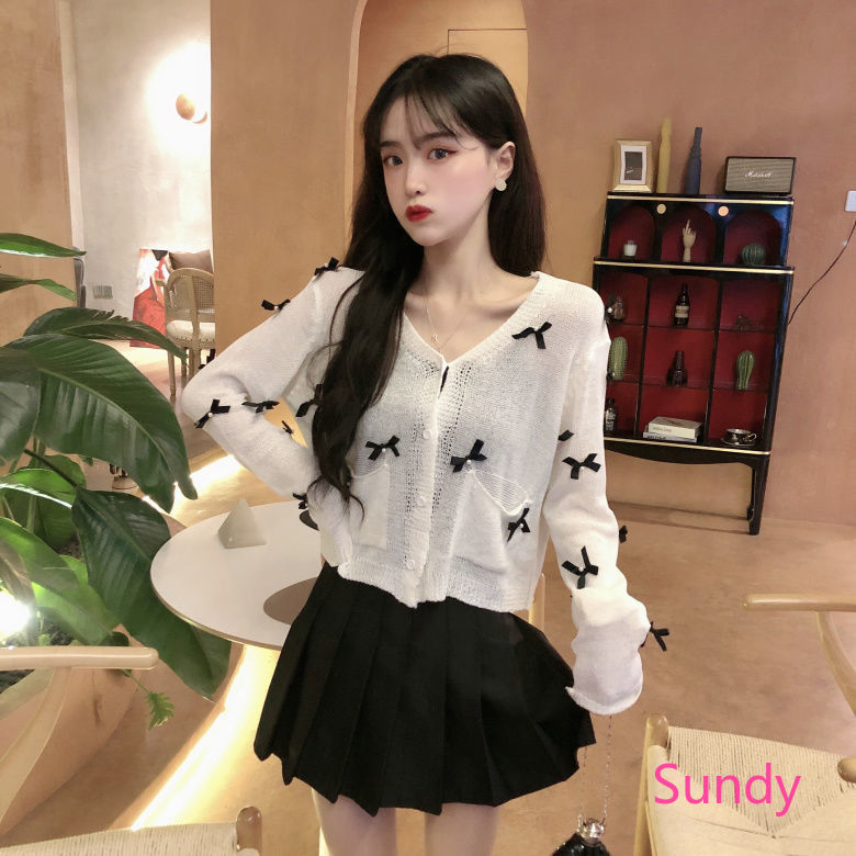 Áo Khoác Cardigan Dệt Kim Form Rộng Xinh Xắn Cho Nữ