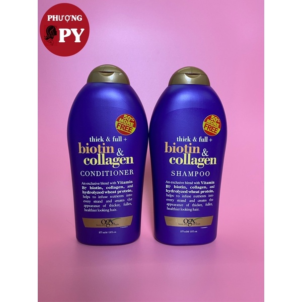 DẦU GỘI VÀ XẢ THICK &amp; FULL BIOTIN COLLAGEN 577ML x2