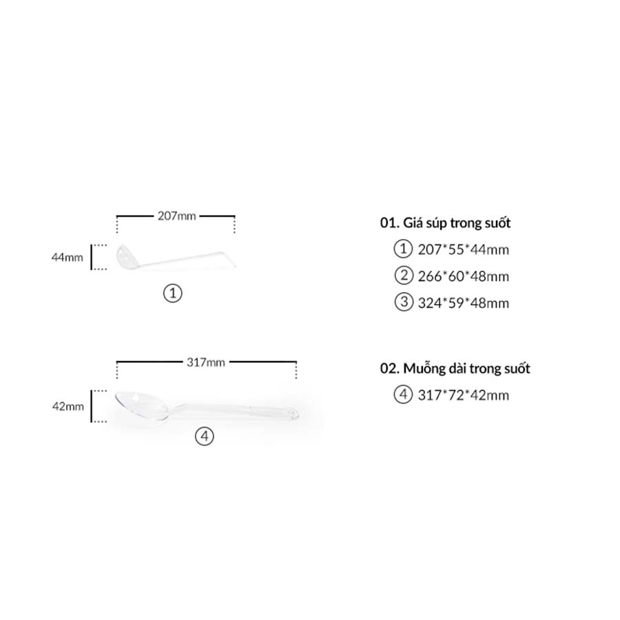Vá Múc Canh Nhựa Bằng Nhựa Acrylic Trong Suốt - Cobi Home