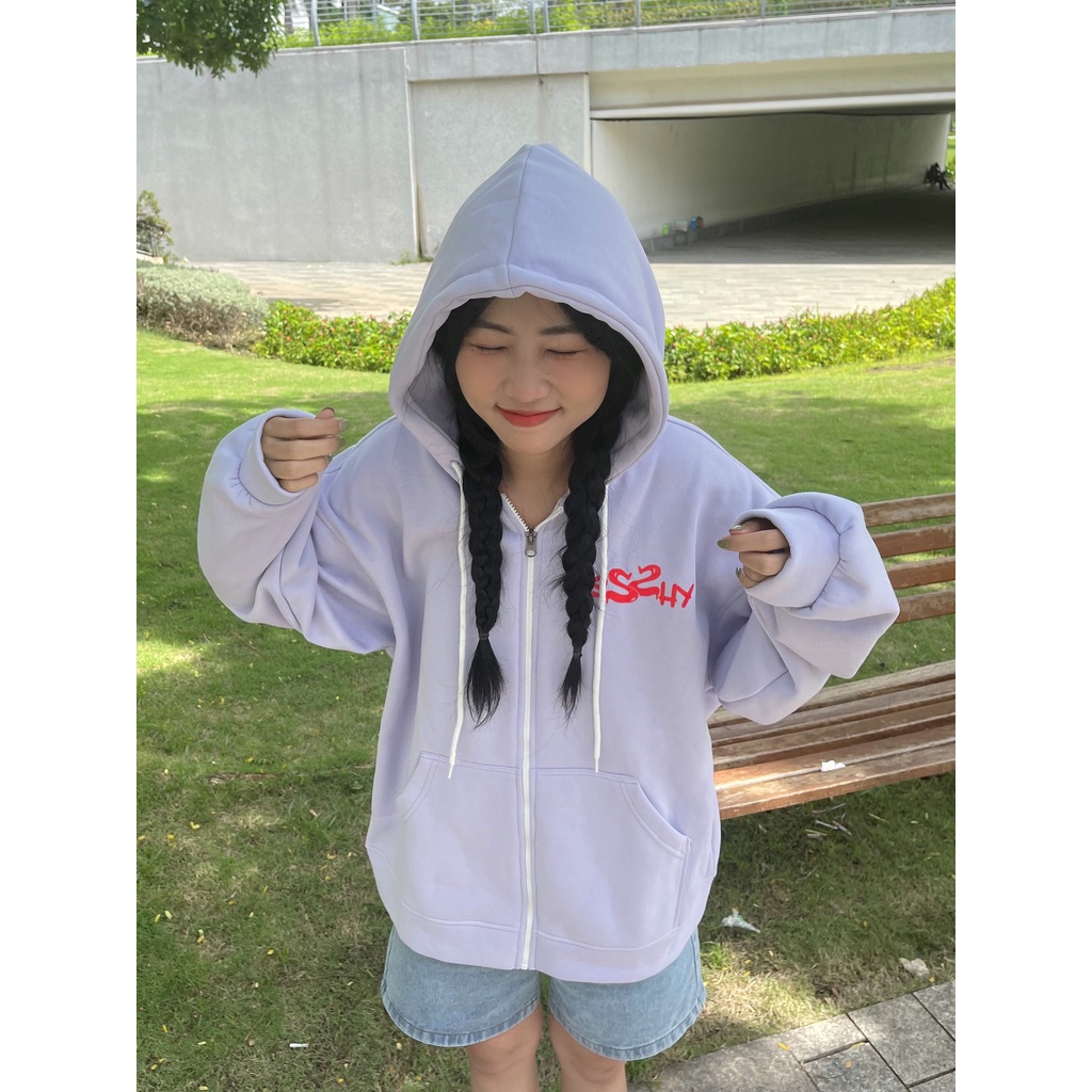 Áo Khoác Hoodie Form Rộng Phối Zip Unisex SISI Vải Nỉ Bông - Tuni Store
