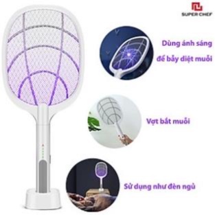 Vợt muỗi thông minh kiêm đèn bắt muỗi tự động 2 trong 1, Vợt bắt muỗi gấp gọn đa năng, Pin sạc tiện lợi - BH 12 tháng