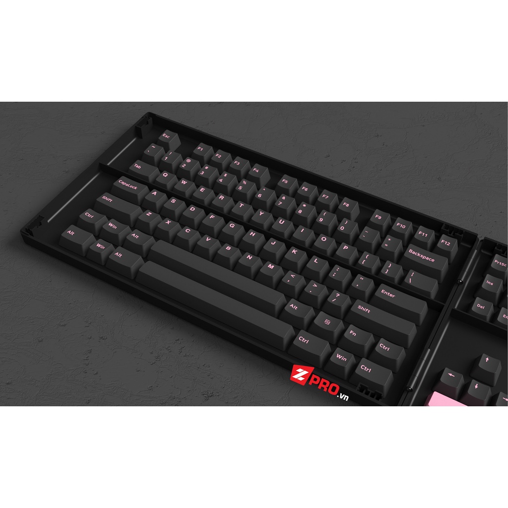 [Mã 44ELSALE2 giảm 7% đơn 300K] Bộ Keycap AKKO Black Pink (Cherry Profile - 229 Keys)