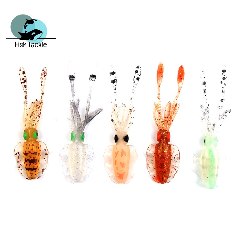 Mồi Giả Câu Cá Mềm Dạ Quang Hình Bạch Tuộc