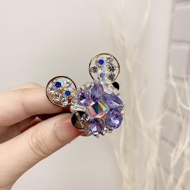 Dây Thun Cột Tóc Bằng Cao Su Co Giãn Đính Đá Pha Lê Hình Chuột Mickey Hoạt Hình Thời Trang Mùa Hè Dành Cho Nữ 2021