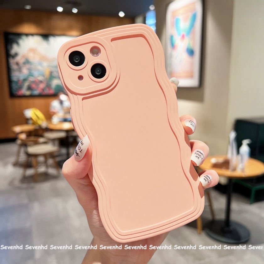 Ốp Điện Thoại TPU Họa Tiết Lượn Sóng Màu Trơn Thời Trang Cho iPhone 7 8 Plus SE2020 XR X XS Max