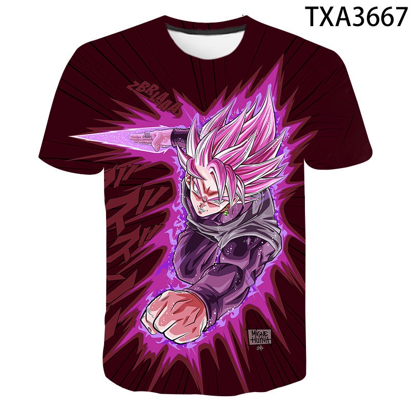Áo thun tay ngắn in họa tiết Dragon Ball Goku anime thời trang mùa hè dành cho bé trai và bé gái