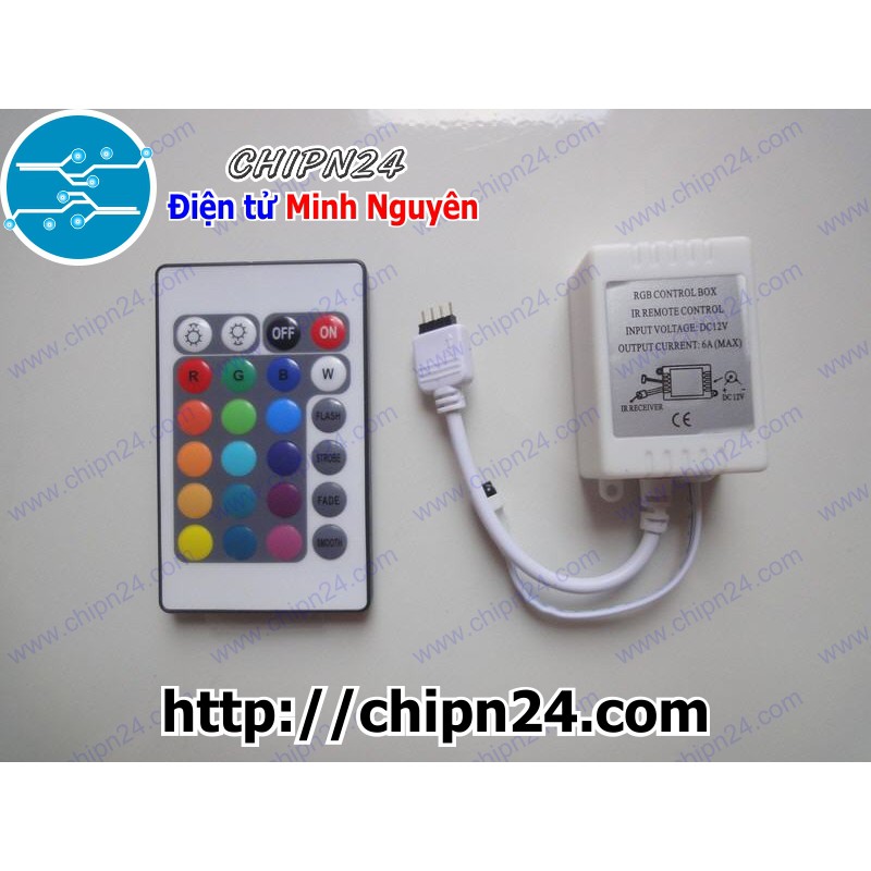 [1 CÁI] (B17) Bộ điều khiển Led dây RGB 6A kèm Remote