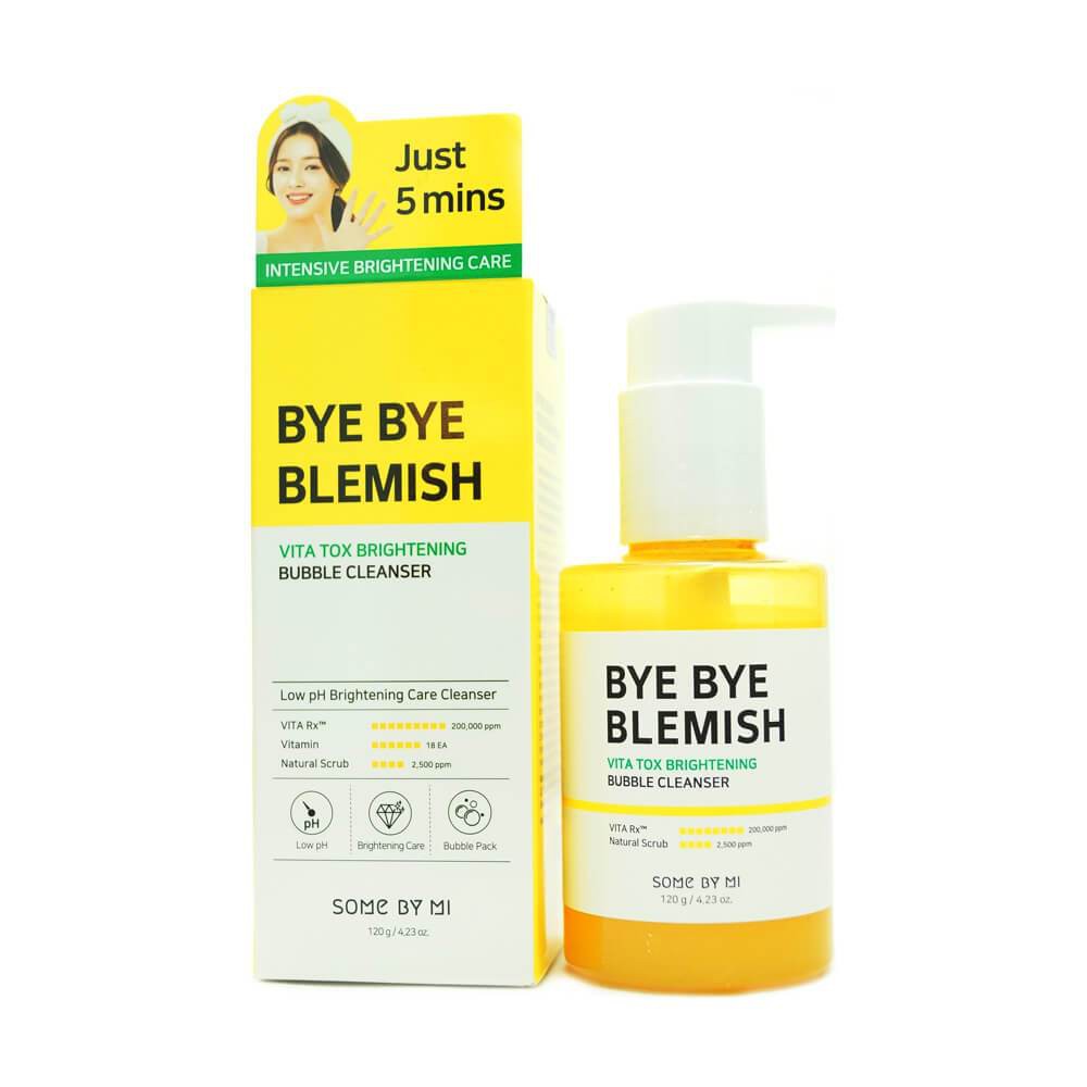 [Vàng] Gel Rửa Mặt Sủi Bọt Trắng Da Some By Mi Bye Bye Blemish Vita Tox Brightening Bubble Cleanser 120g