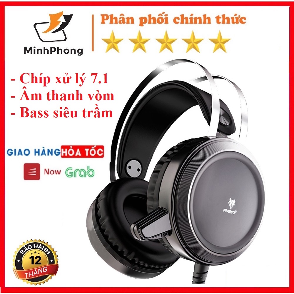 Tai nghe máy tính chụp tai Nubwo N1 dành cho máy tính, chơi Game, nghe nhạc có MIC. LED RGB - chính hãng bảo hành 1 năm