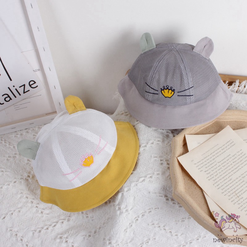 Mũ tai bèo chống nắng phối lưới xinh xắn dành cho trẻ em