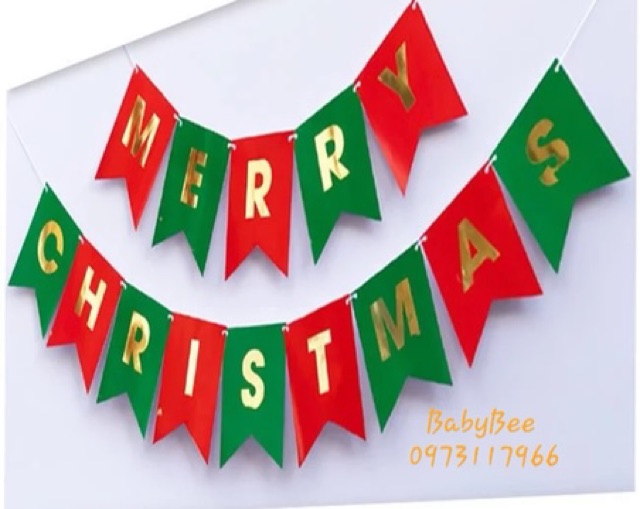 Dây chữ MERRY CHRISTMAS (giáng sinh)