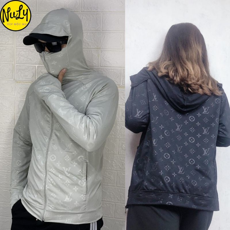 Áo chống nắng nam nữ dập vân LV vải umi co giãn 4 chiều
