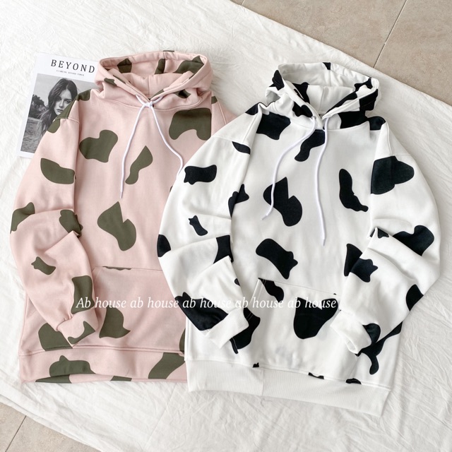 Áo Hoodie Nỉ Bông Bò Sữa MILK COW HOODIE (Ảnh Thật)