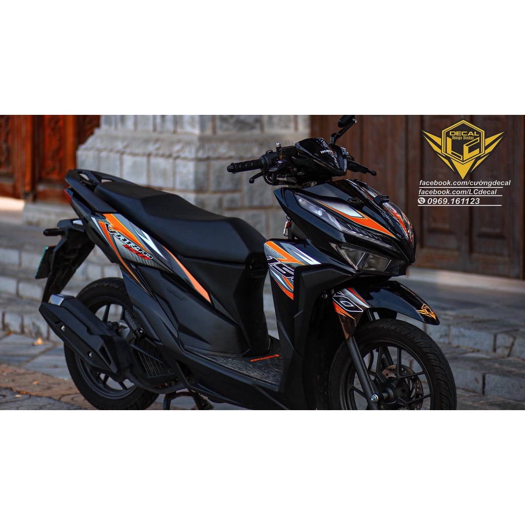 Tem rời Vario đen cam xám racing . tem vario mẫu mới kiểng đẹp
