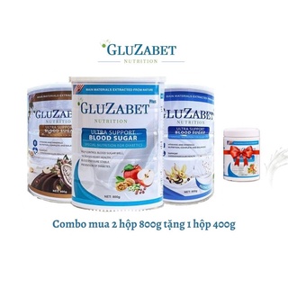 [Chính hãng] Sữa dinh dưỡng Gluzabet dành cho người tiểu đường - Combo 2 hộp (800g) tặng 1 hộp Gluzabet 400g