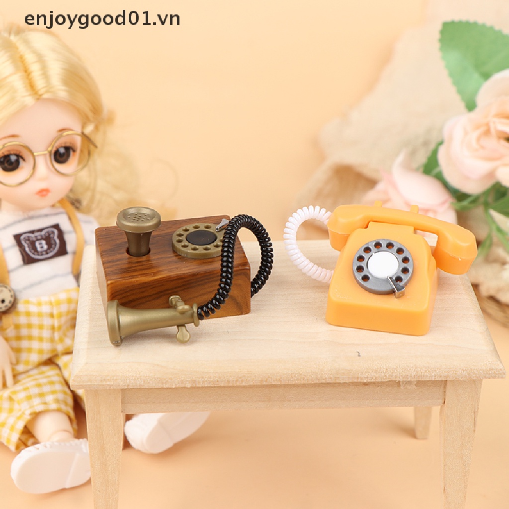 {enjoygood} Điện Thoại Cổ Điển Mini 1: 12 Trang Trí Nhà Búp Bê
