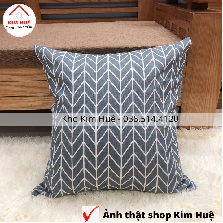 Gối vuông, gối sofa, gối tựa lưng phong cách kẻ hiện đại