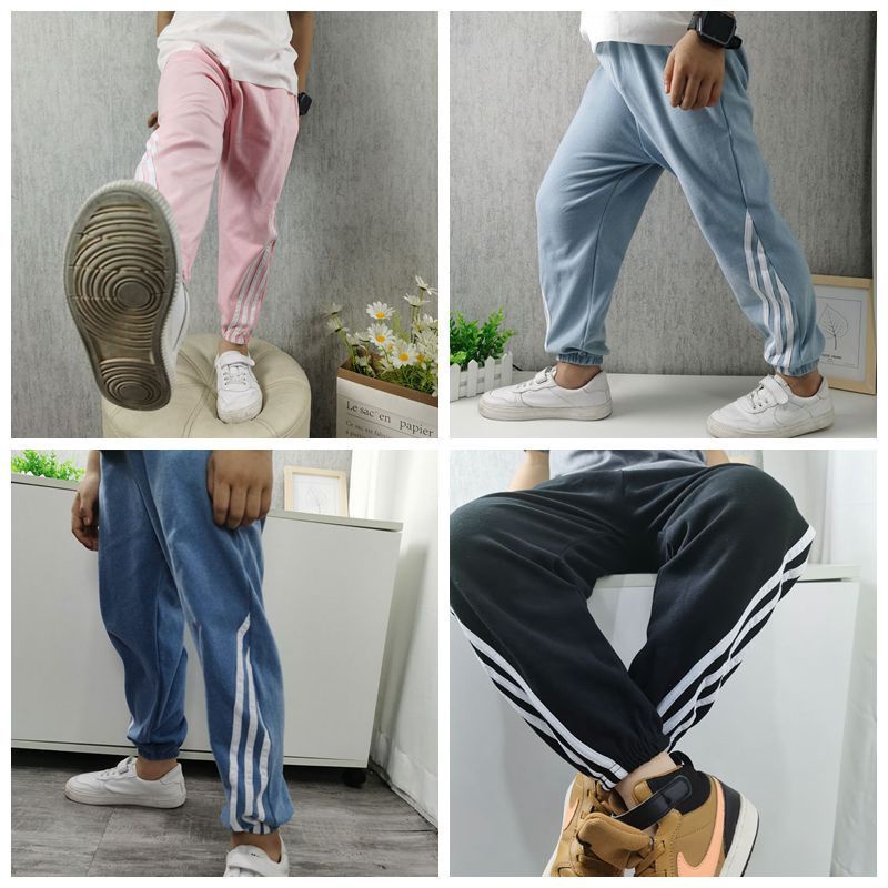 Quần dài thể thao bằng vải nhung hai mặt thời trang thu đông cho học sinh 80-150CM