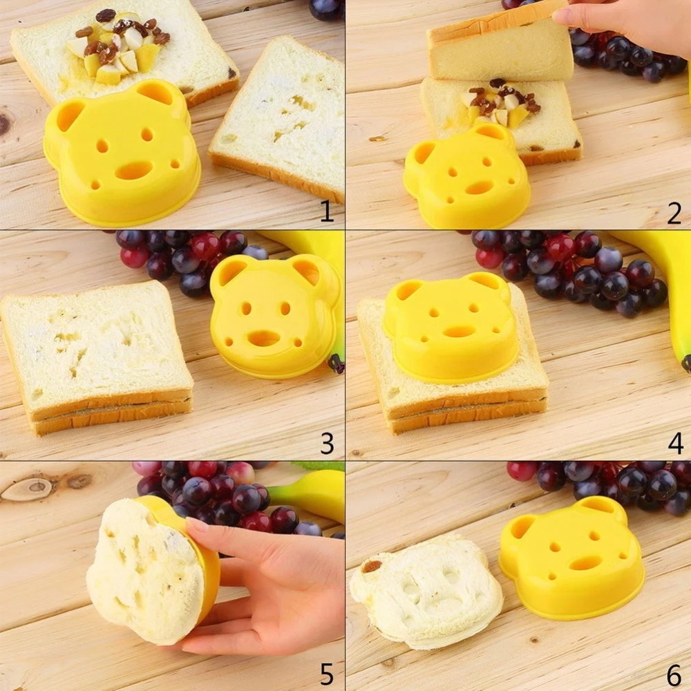 Khuôn Cắt Bánh Mì Sandwich / Bánh Quy Dập Nổi Hình Gấu Nhỏ Dễ Thương DIY